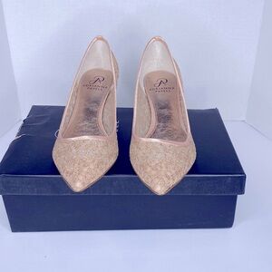 Adrianna Papell Lois-LC Blush Valencia Kitten Heel Mesh Shoes Size 7.5M